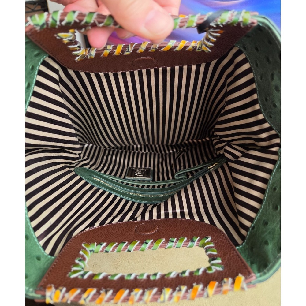 VINTAGE REIGN Ostrich/Snake-like Leather Convertible Clutch, Purse, Y2K, Boho - Picture 7 of 8